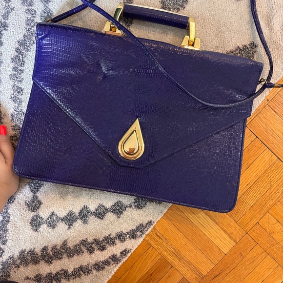 the most amazing purple briefcase / purse with gold accents 80s - Picture 4 of 10